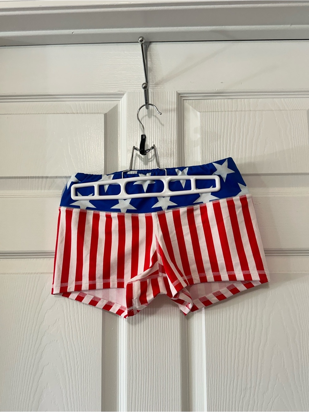 Fleo Red & Blue Star-Top Stripe Shorty Shorts
